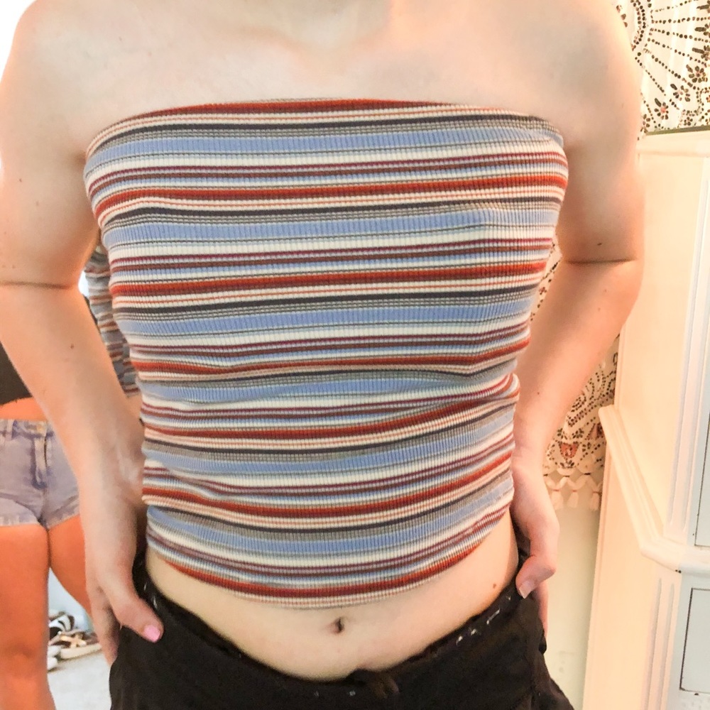 American Eagle Striped Tube Top